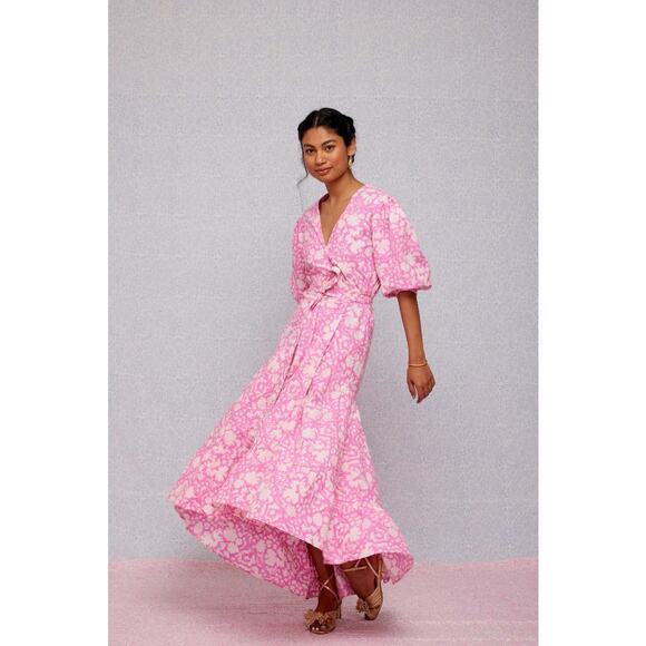SZ Blockprint Dresses & Skirts - SZ Blockprints Haze Full Wrap Dress‎ Eva Pink Size Small